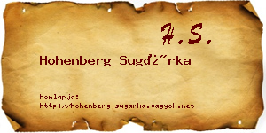 Hohenberg Sugárka névjegykártya